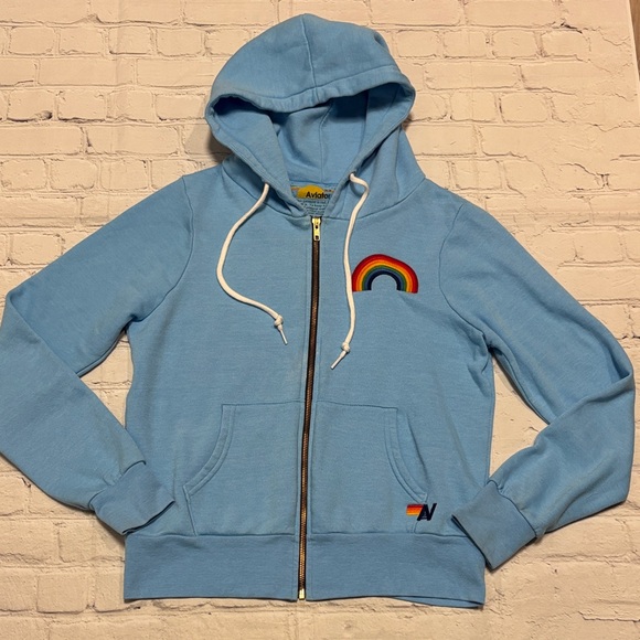 Aviator Nation Rainbow Embroidery Full Zip Hoodie - Picture 2 of 14